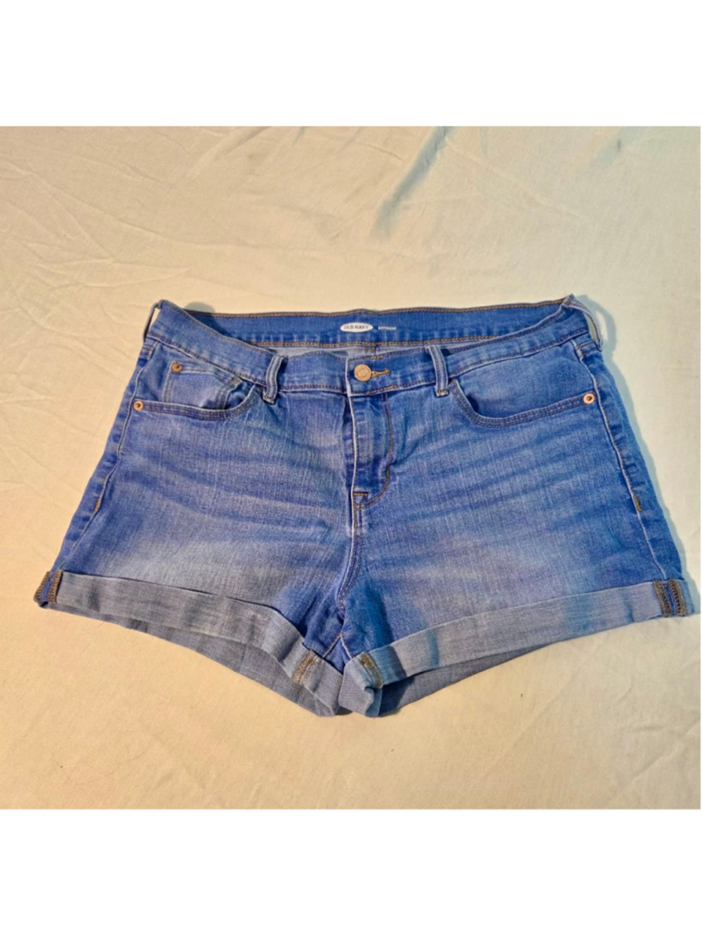 Old Navy Women’s 12 Boyfriend Denim Shorts Blue Cuffed High Rise